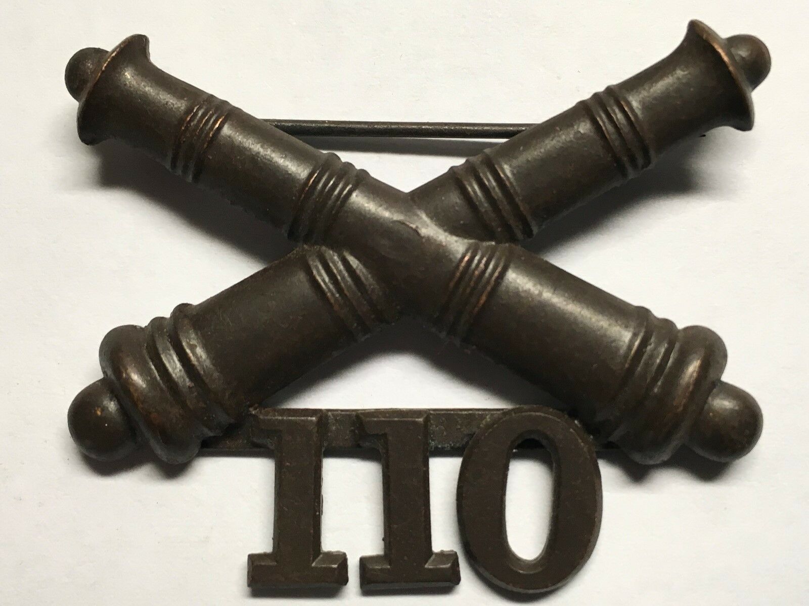 1902-1905, Us Army Artillery Corps, Bronze, 110th Field Artillery, Collar Device