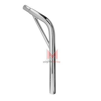 Bicycle Lay Back Steel Seat Post W/support 25.4mm Chrome Old School Bmx Bike