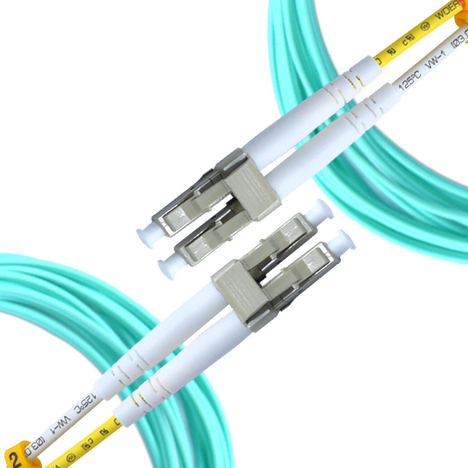 Om4 Fiber Optic Patch Cord Cable Duplex Multimode Lc-lc Aqua 50/125 Lc 1m-15m