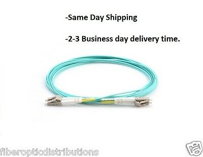 3m Lc-lc Duplex 50/125 Multimode 10 Gb Fiber Patch Cable Aqua Om3 - 0759