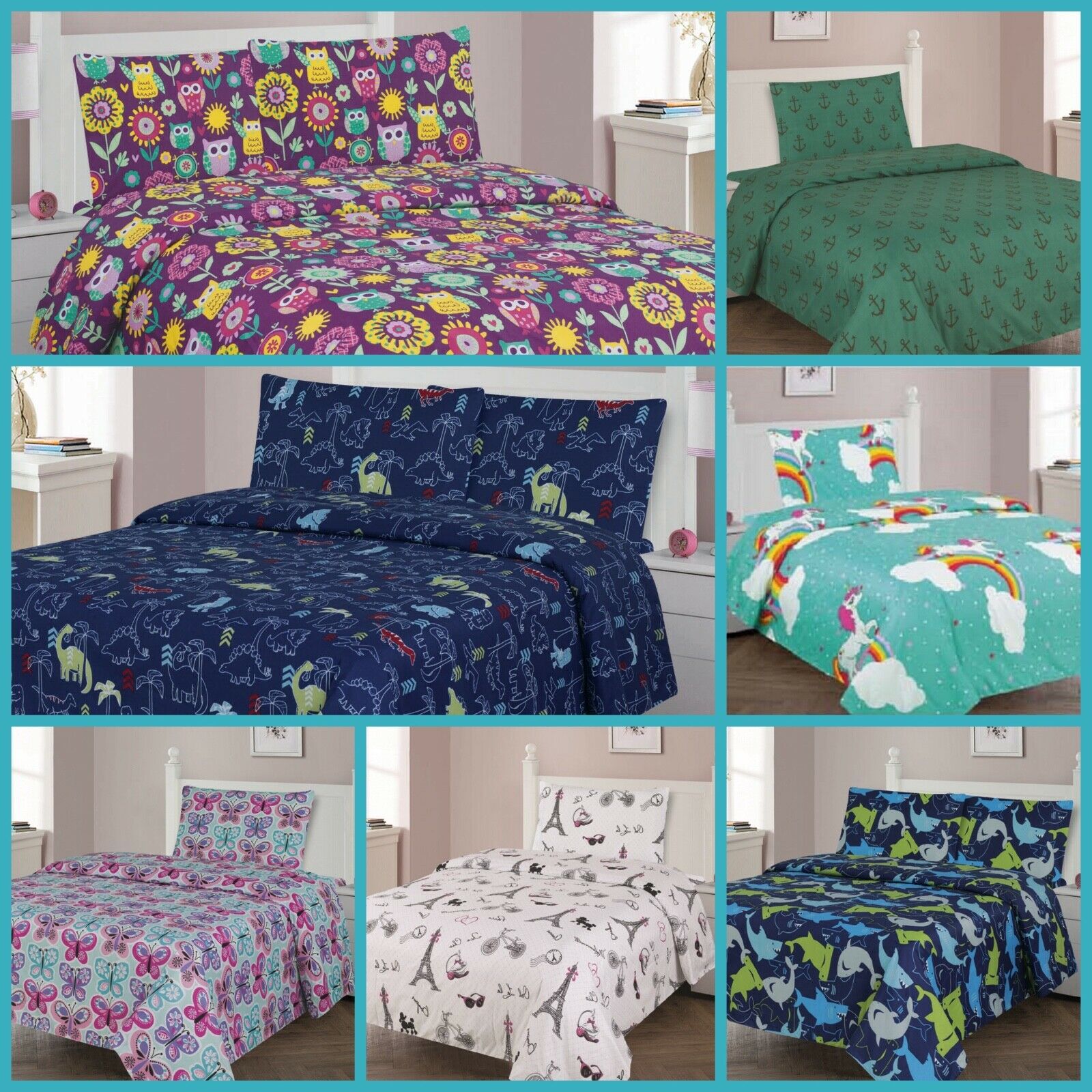 Boys And Girls Bed  Premium Collection Printed Bedding Complete Sheet Set